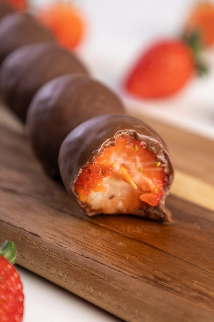 Morangos cobertos com chocolate